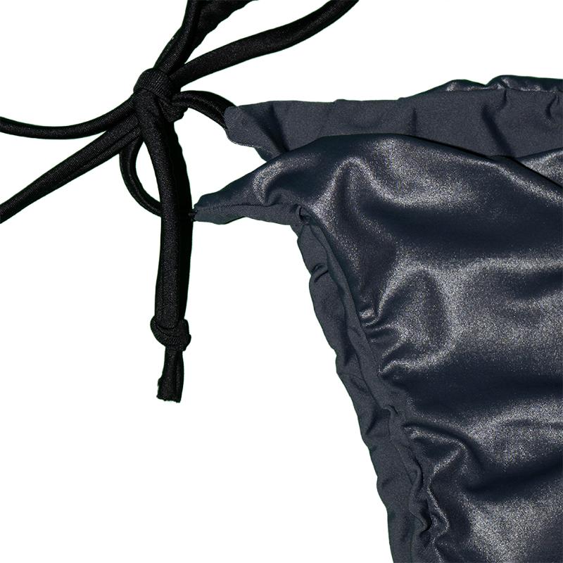 SILVER & BLACK STRAPS BIKINI BOTTOMS