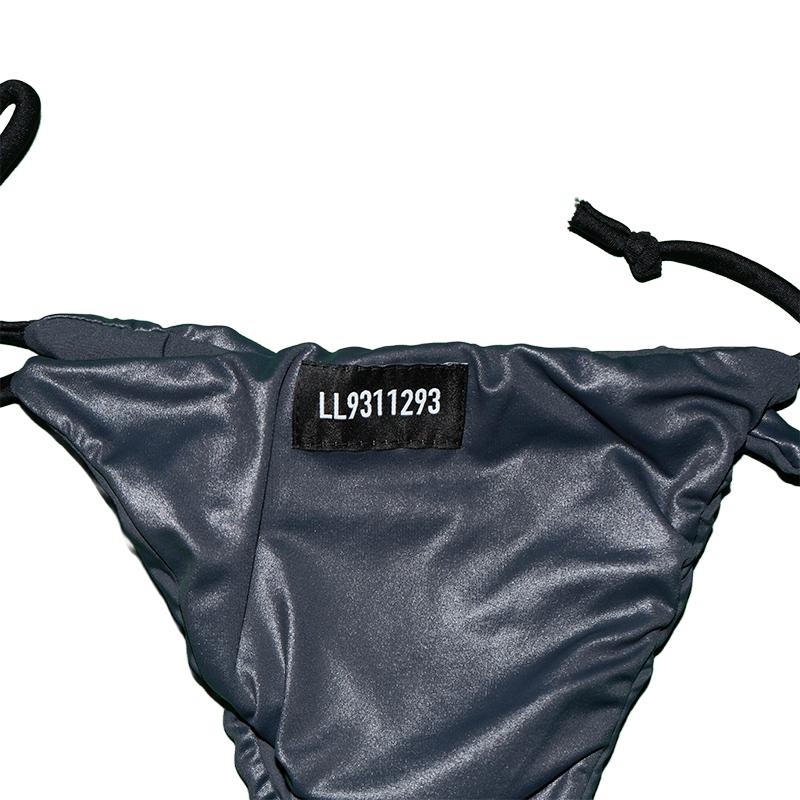 SILVER & BLACK STRAPS BIKINI BOTTOMS