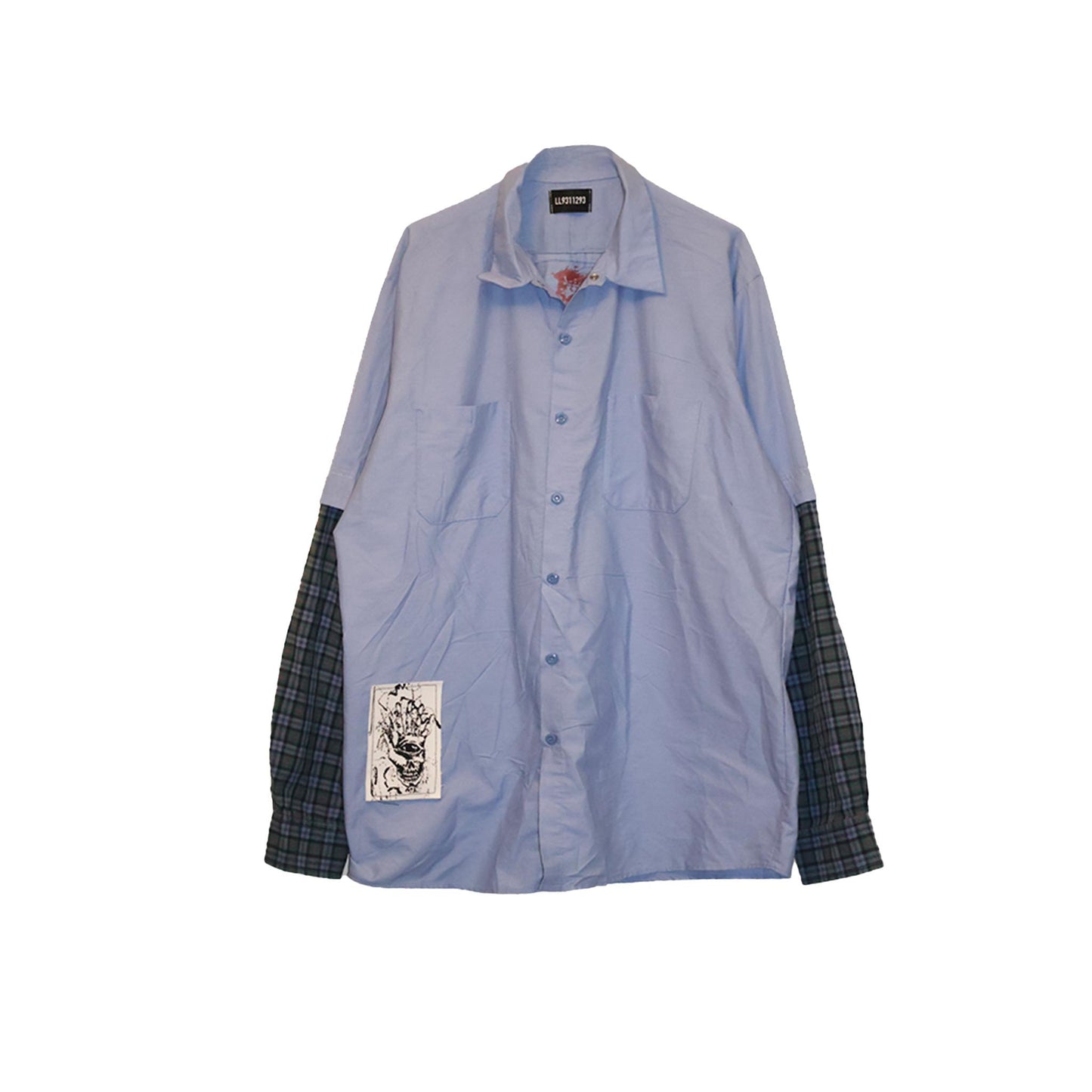 Blue Button-Up LS