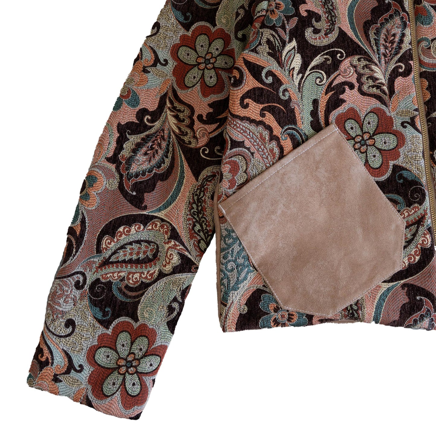 Floral + Suede Jacket