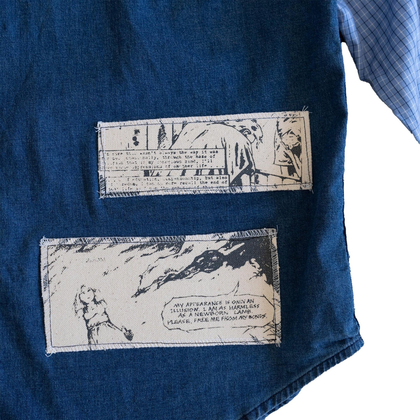 Denim With Blue Flannel Sleeves