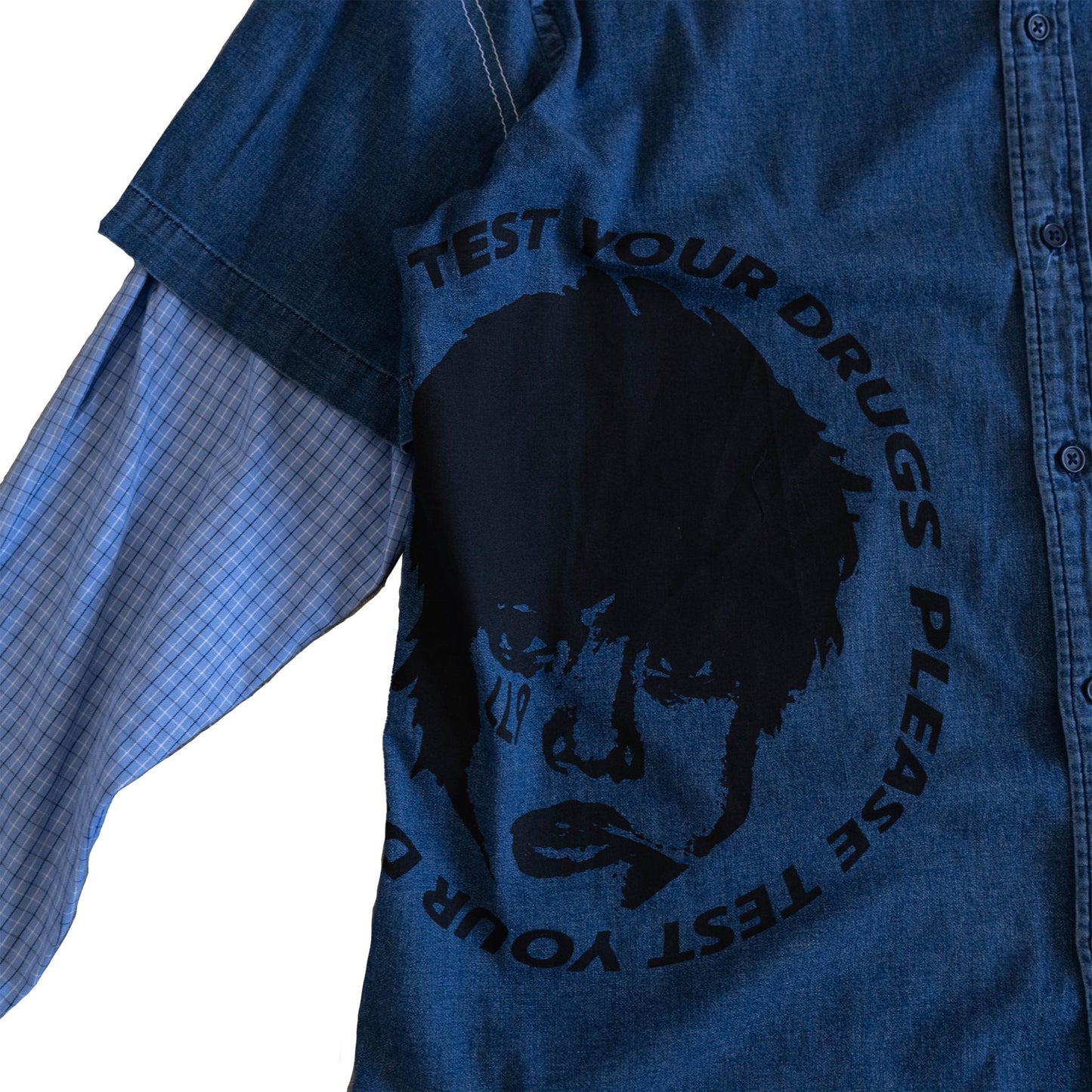 Denim With Blue Flannel Sleeves