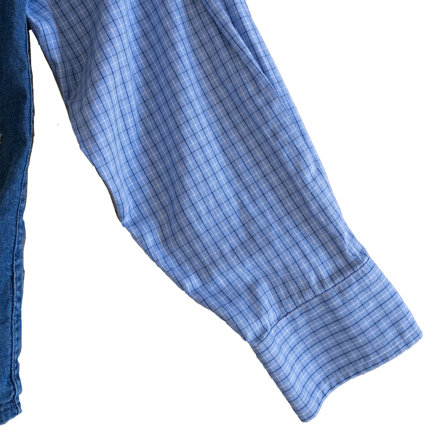 Denim With Blue Flannel Sleeves