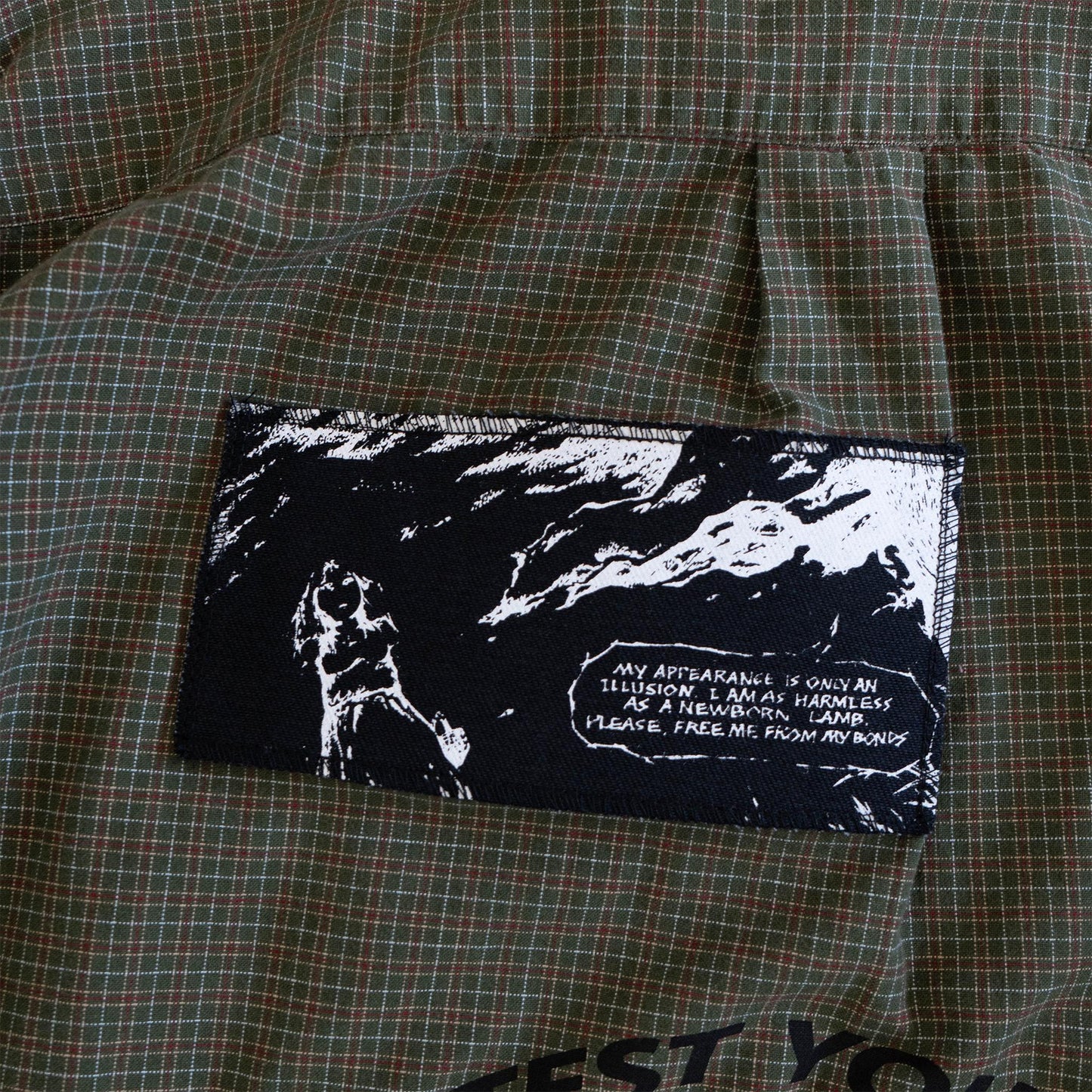 Green Flannel with Corduroy Sleeves