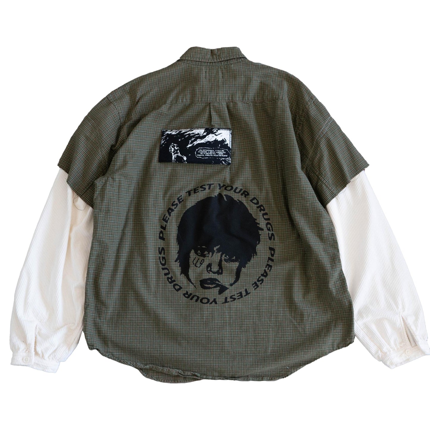 Green Flannel with Corduroy Sleeves