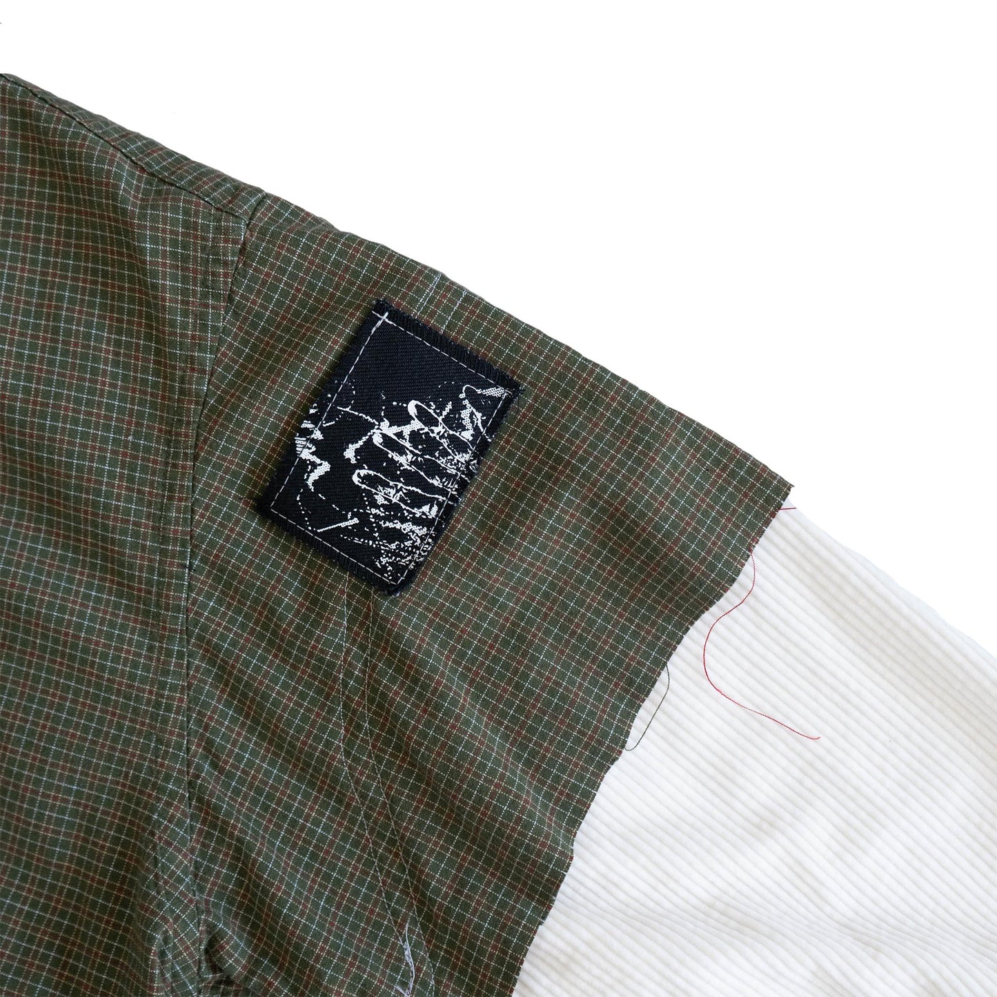 Green Flannel with Corduroy Sleeves