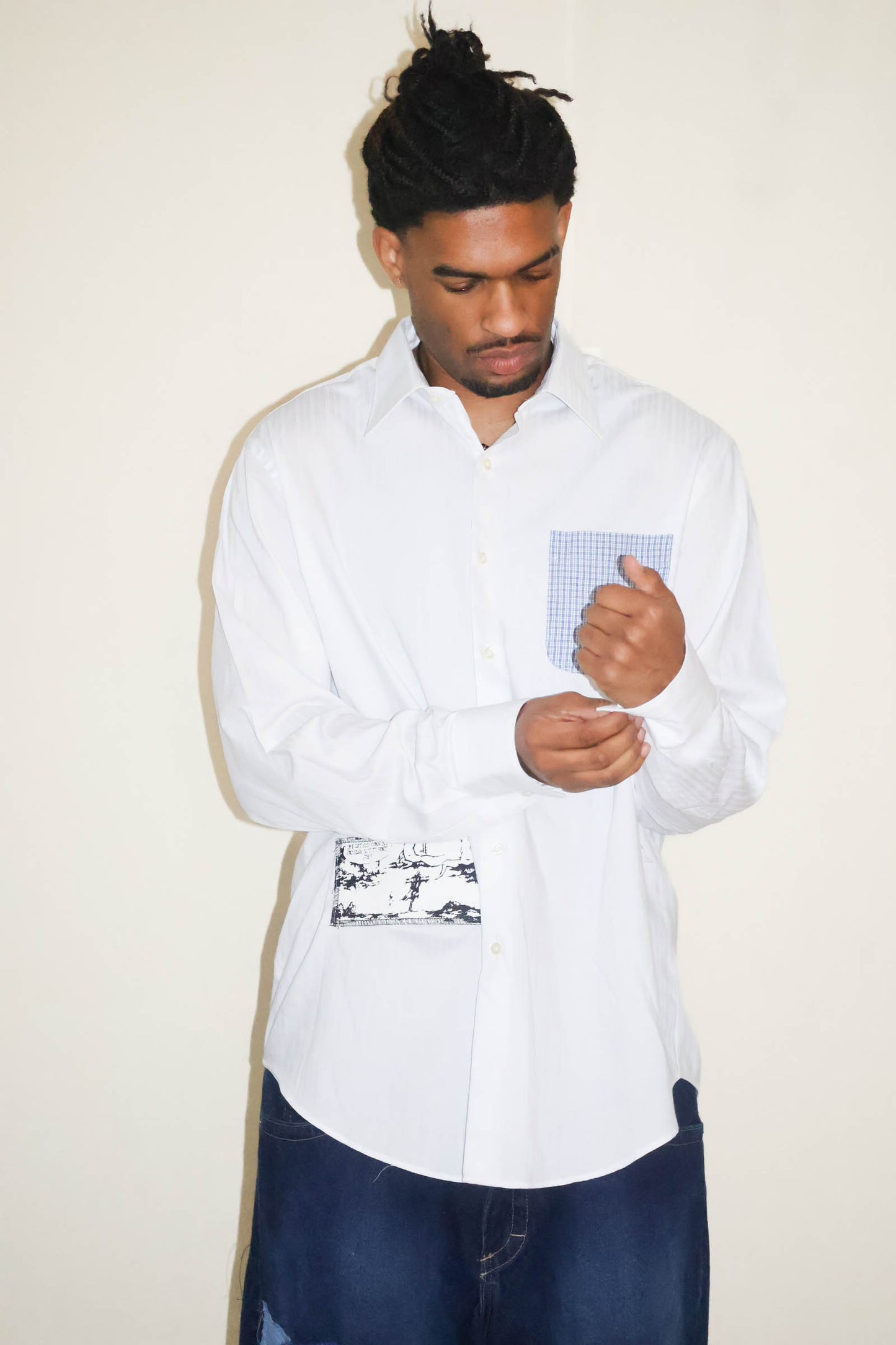 White LS Button Up