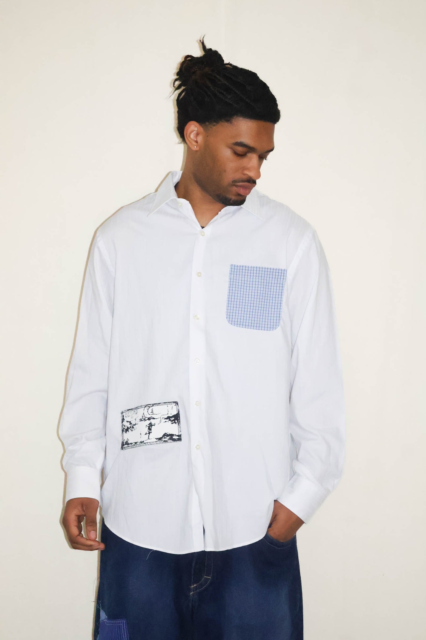 White LS Button Up