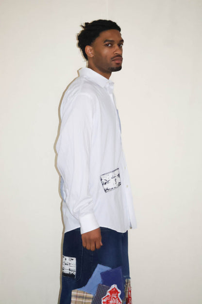 White LS Button Up