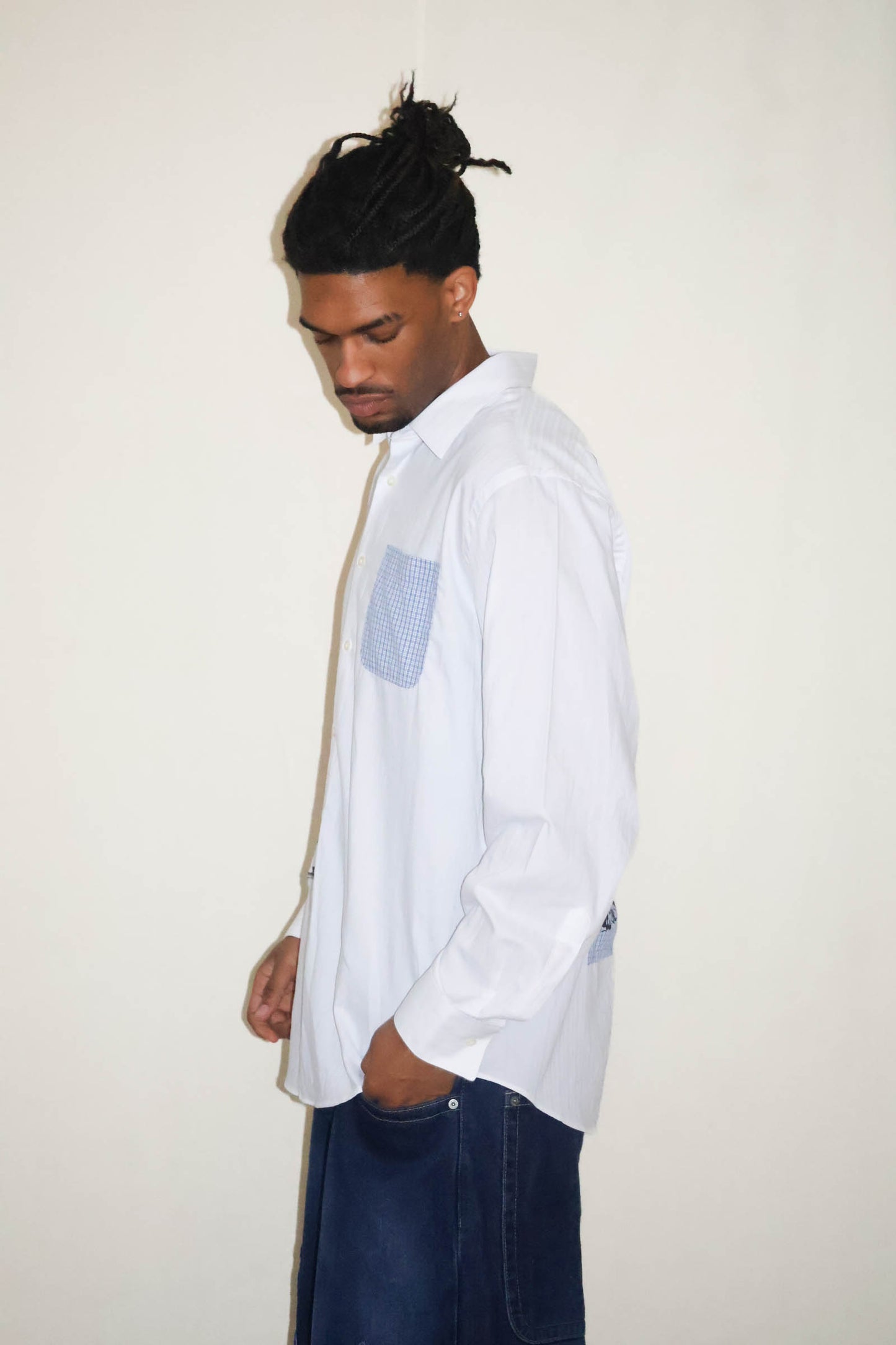 White LS Button Up