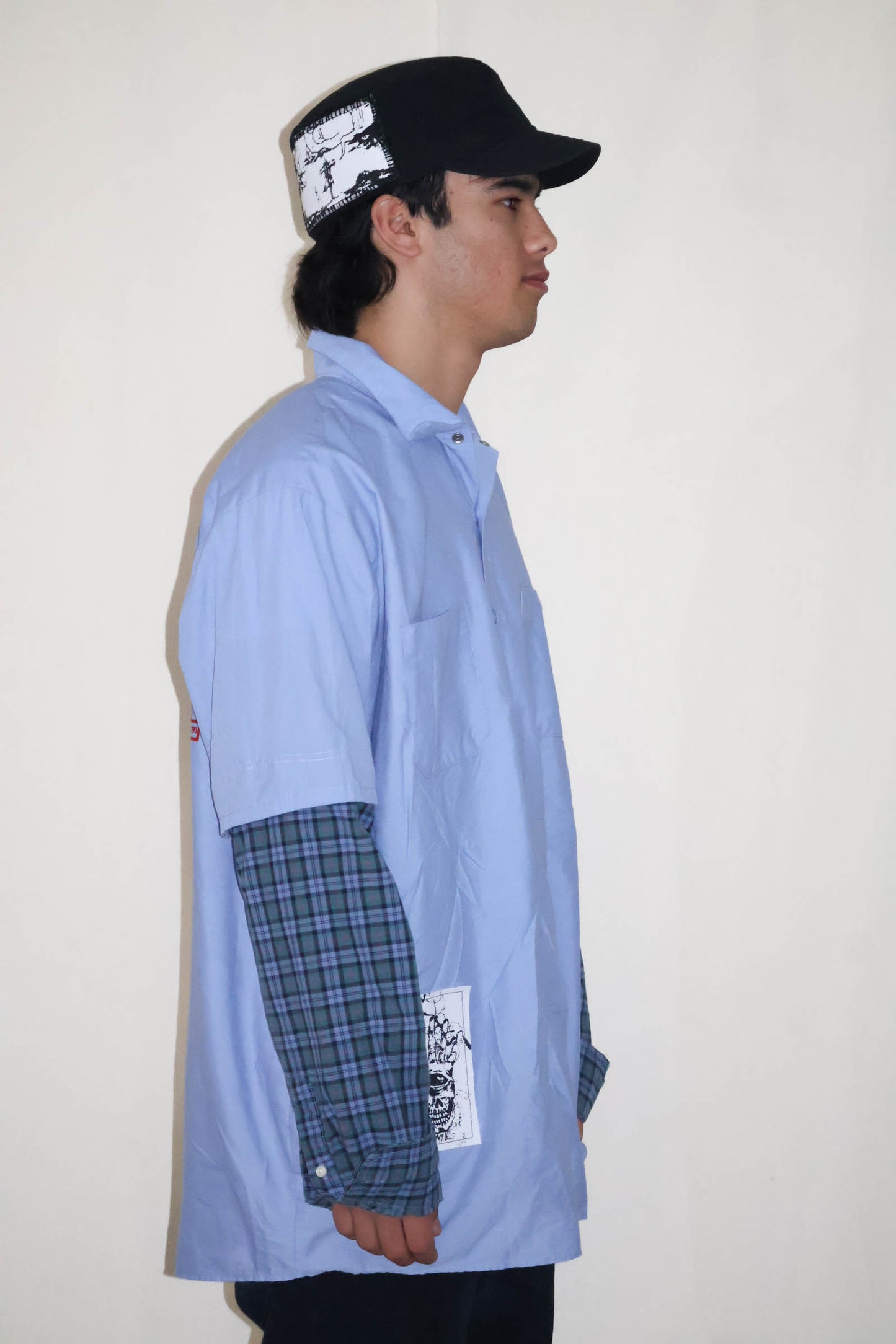 Blue Button-Up LS