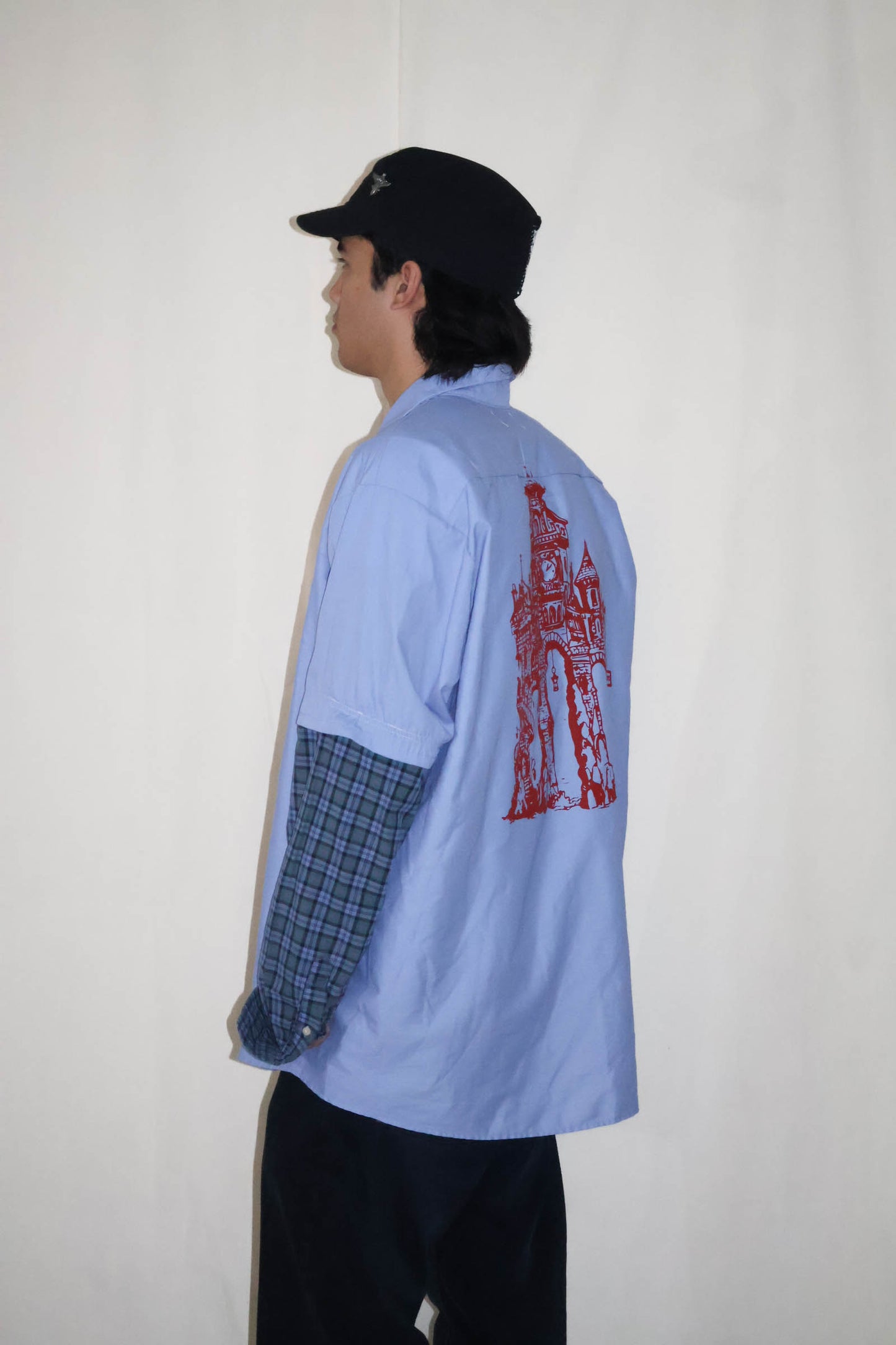 Blue Button-Up LS