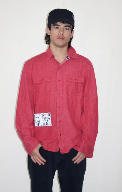 Red Denim LS