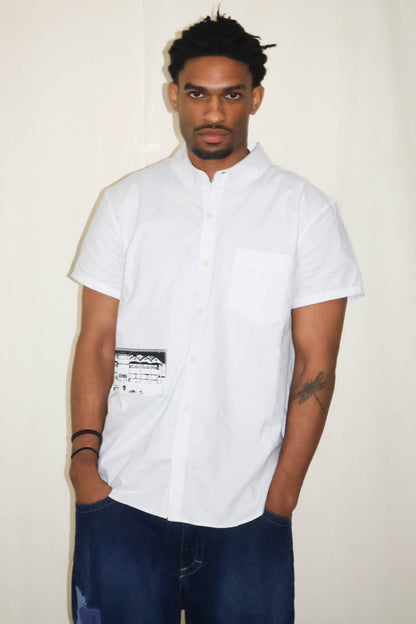 White Short-Sleeve Button Up