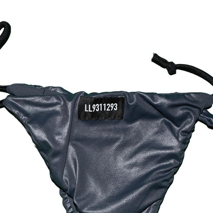 SILVER & BLACK STRAPS BIKINI BOTTOMS