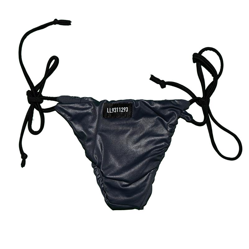 SILVER & BLACK STRAPS BIKINI BOTTOMS