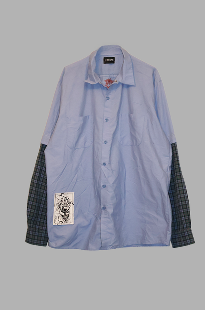 Blue Button-Up LS