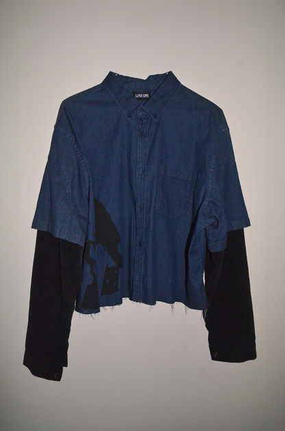 BLUE / BLACK BUTTON UP