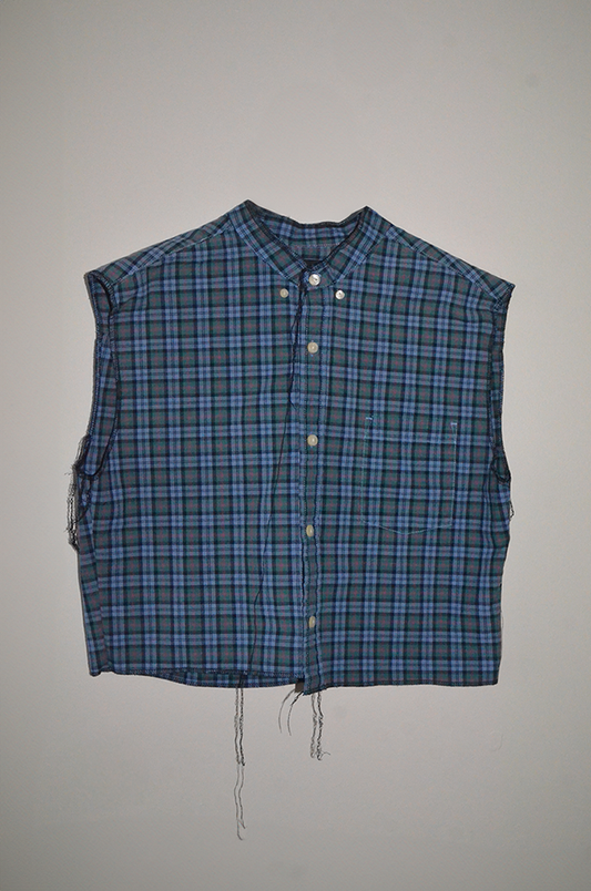 BLUE CROPPED SHORT SLEEVE