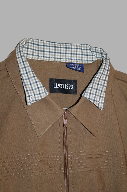 BROWN ZIP-UP SHIRT