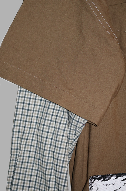 BROWN ZIP-UP SHIRT