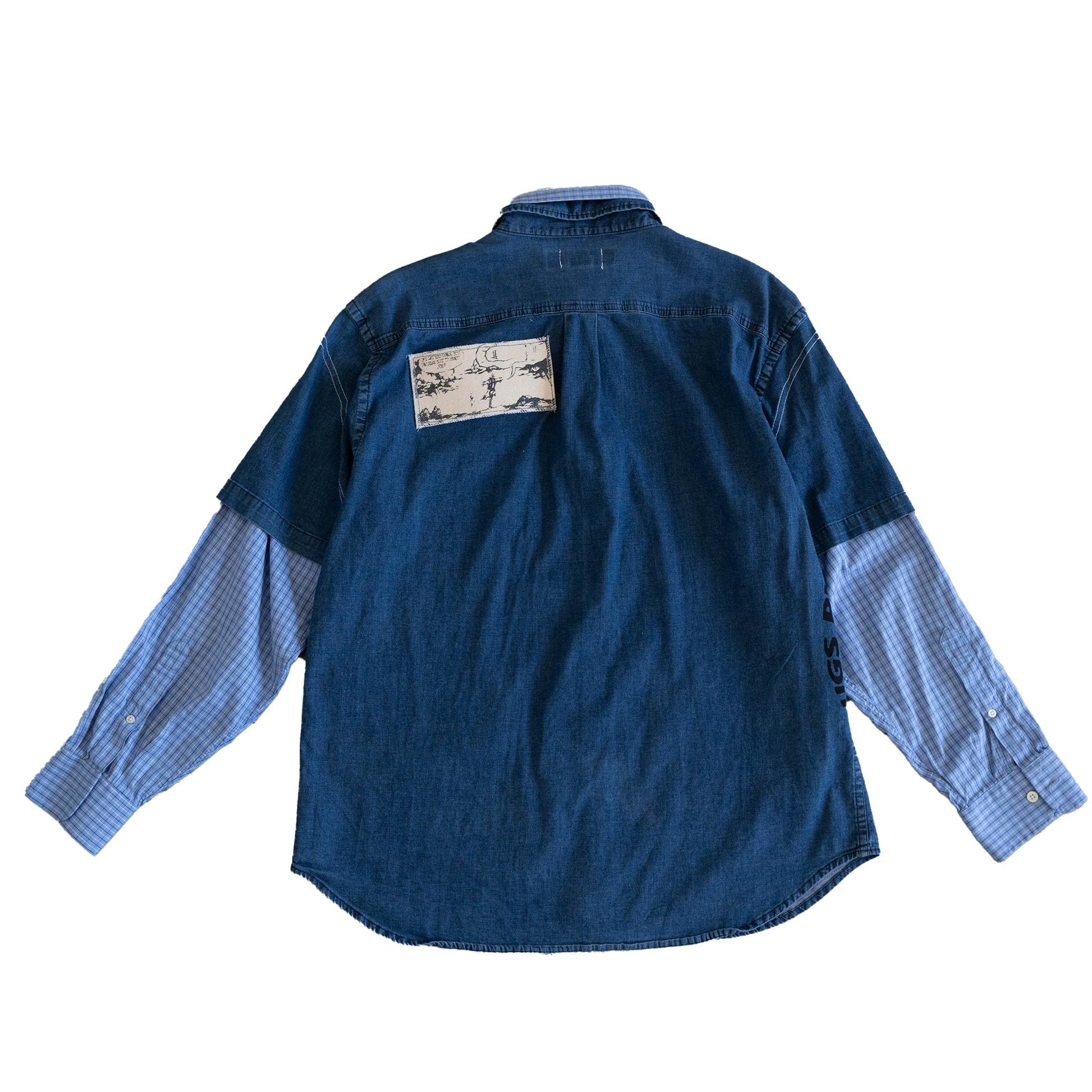 Denim With Blue Flannel Sleeves