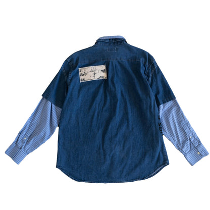 Denim With Blue Flannel Sleeves