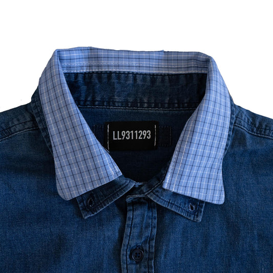 Denim With Blue Flannel Sleeves