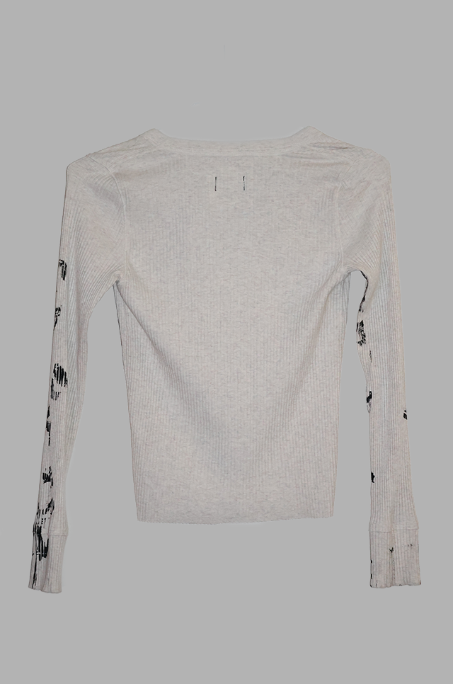 FINGER-PAINTED CREAM LONG SLEEVE