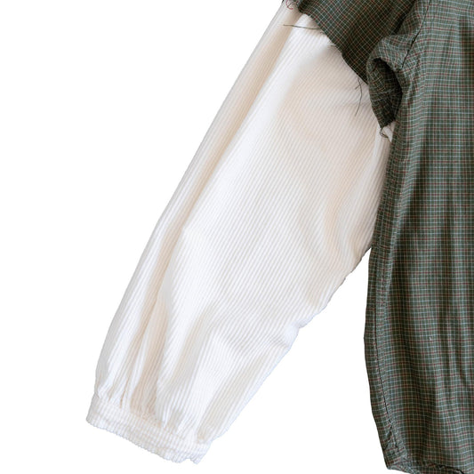 Green Flannel with Corduroy Sleeves