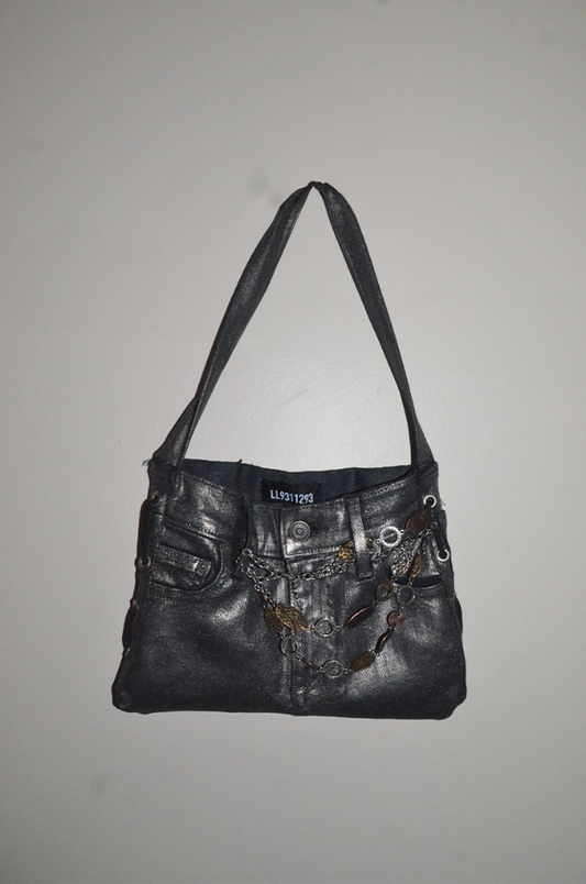 MINI SILVER DENIM BAG