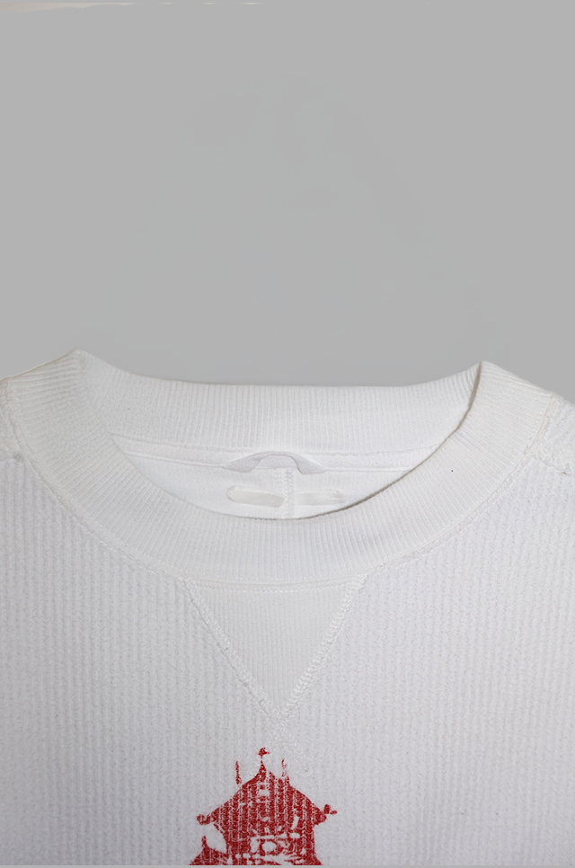 White Ribbed Crewneck