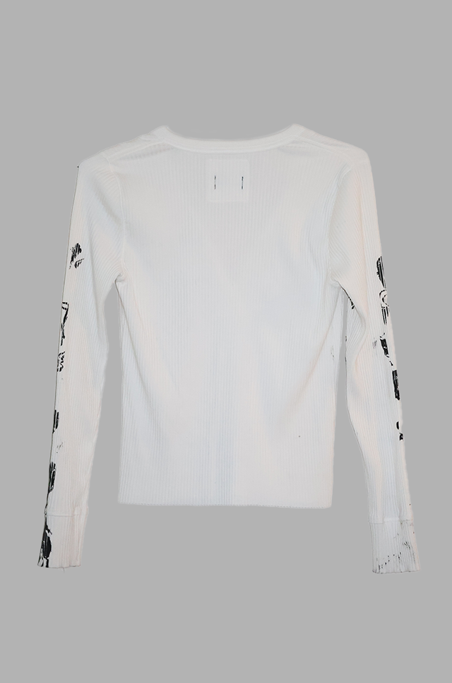 FINGER-PAINTED WHITE LONG SLEEVE