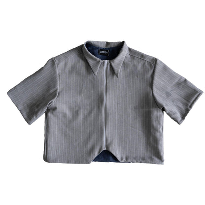 Grey Pinstripe Top